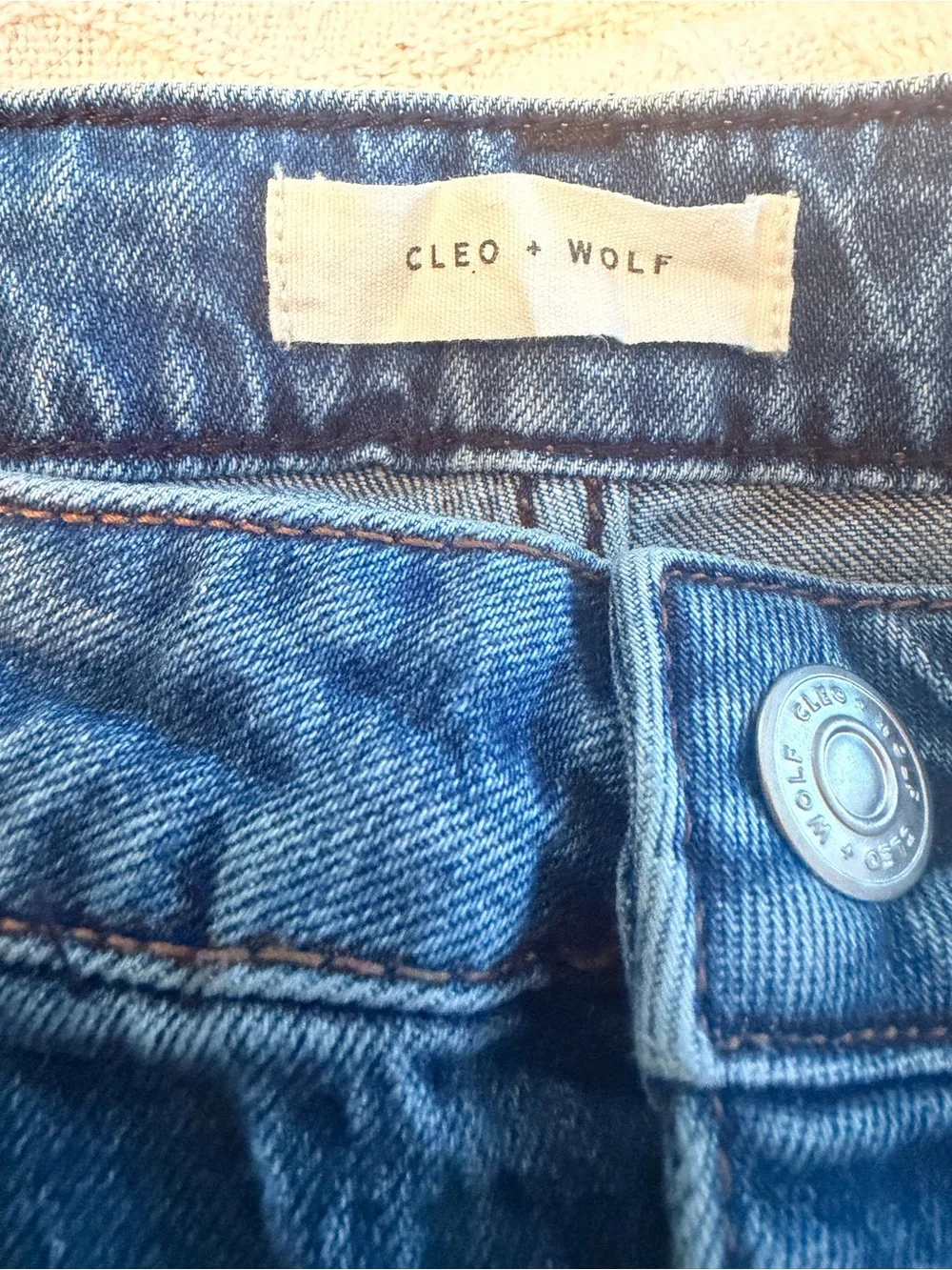 Cleo + Wolf New Women’s High-Rise Straight Button-Fly Blue Jeans 32 - Picture 5 of 6